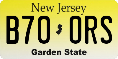NJ license plate B70ORS