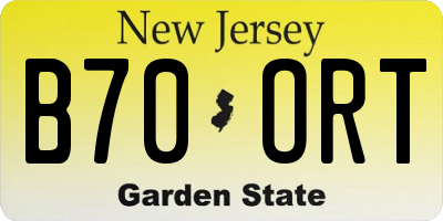 NJ license plate B70ORT