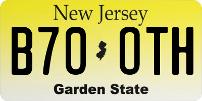 NJ license plate B70OTH