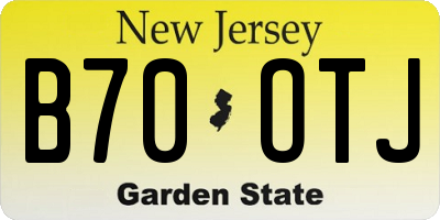 NJ license plate B70OTJ