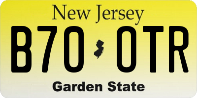 NJ license plate B70OTR