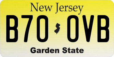 NJ license plate B70OVB