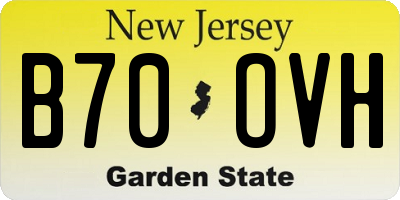 NJ license plate B70OVH