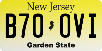 NJ license plate B70OVI