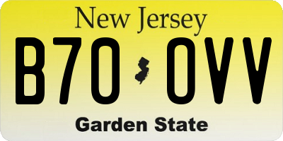 NJ license plate B70OVV