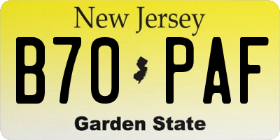 NJ license plate B70PAF