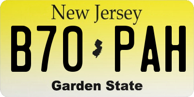 NJ license plate B70PAH