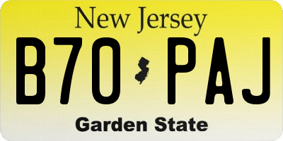 NJ license plate B70PAJ