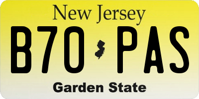 NJ license plate B70PAS