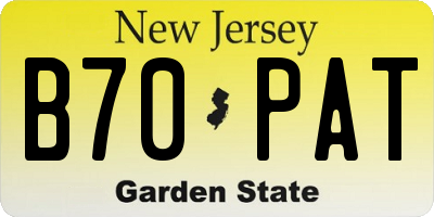 NJ license plate B70PAT