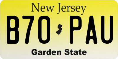 NJ license plate B70PAU