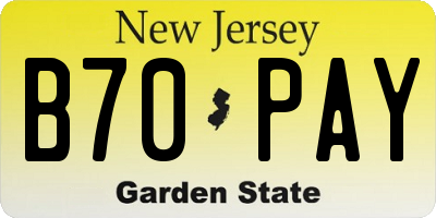 NJ license plate B70PAY