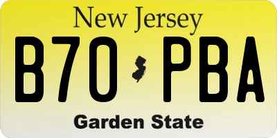 NJ license plate B70PBA