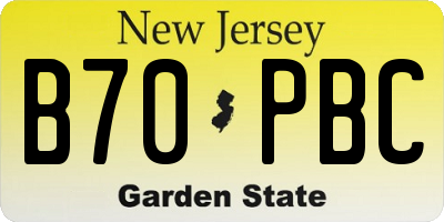 NJ license plate B70PBC