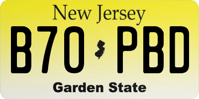 NJ license plate B70PBD