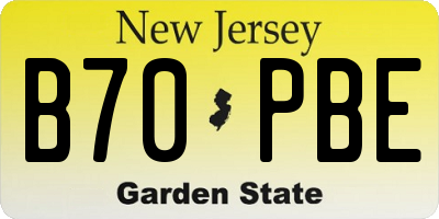 NJ license plate B70PBE