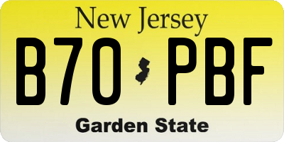 NJ license plate B70PBF