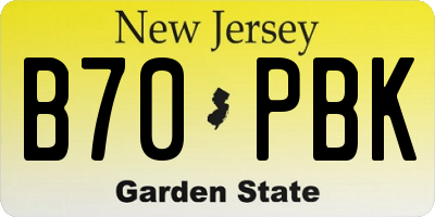 NJ license plate B70PBK