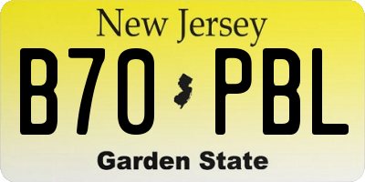NJ license plate B70PBL