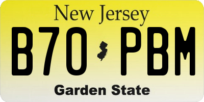NJ license plate B70PBM