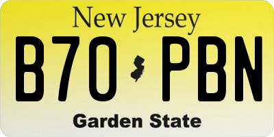 NJ license plate B70PBN