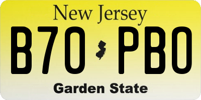 NJ license plate B70PBO