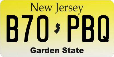 NJ license plate B70PBQ