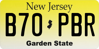 NJ license plate B70PBR