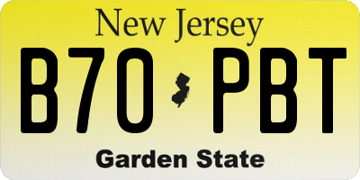 NJ license plate B70PBT