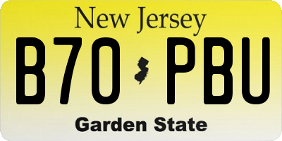 NJ license plate B70PBU