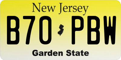NJ license plate B70PBW