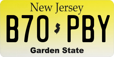 NJ license plate B70PBY