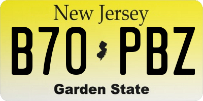 NJ license plate B70PBZ