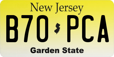 NJ license plate B70PCA