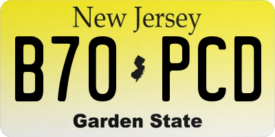 NJ license plate B70PCD