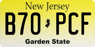 NJ license plate B70PCF