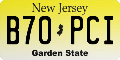 NJ license plate B70PCI