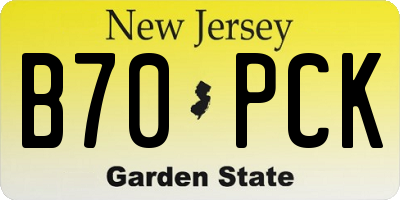 NJ license plate B70PCK
