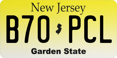 NJ license plate B70PCL