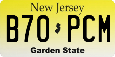 NJ license plate B70PCM