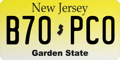 NJ license plate B70PCO