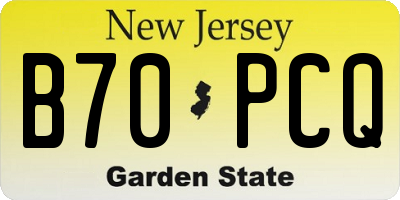 NJ license plate B70PCQ