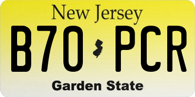 NJ license plate B70PCR