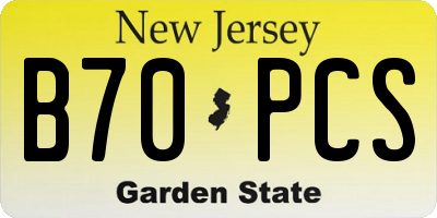 NJ license plate B70PCS