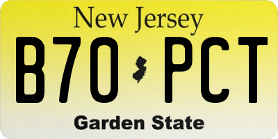 NJ license plate B70PCT