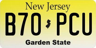 NJ license plate B70PCU