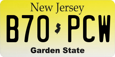NJ license plate B70PCW