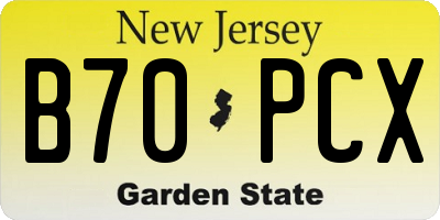 NJ license plate B70PCX