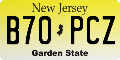 NJ license plate B70PCZ