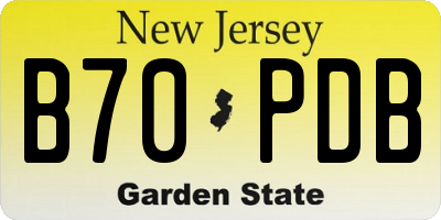 NJ license plate B70PDB